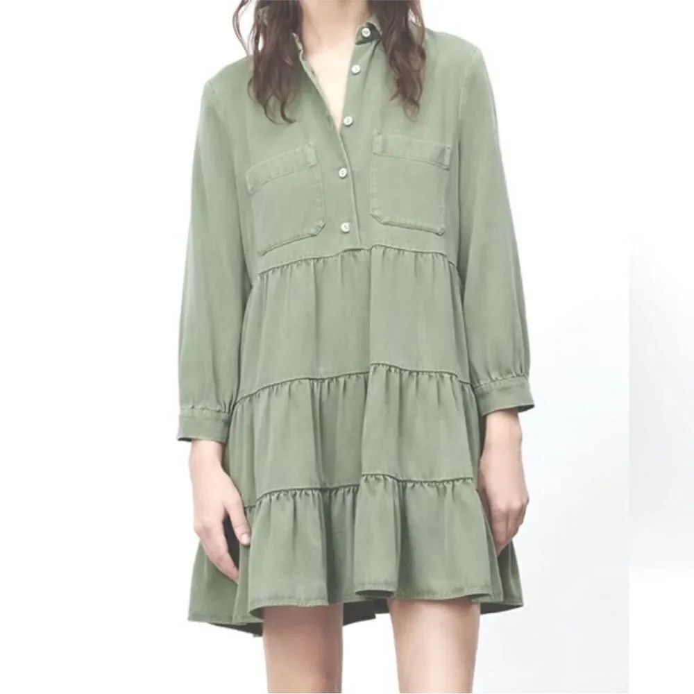 Zara Lyocell tiered mini dress
